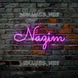 nazim in Pink Neon style - 3D name wallpaper