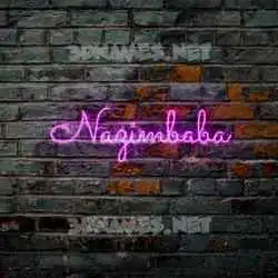 nazimbaba in Pink Neon style - 3D name wallpaper