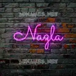 nazla in Pink Neon style - 3D name wallpaper