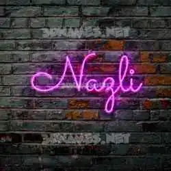 nazli in Pink Neon style - 3D name wallpaper