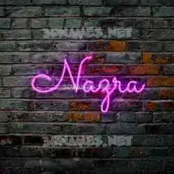 nazra in Pink Neon style - 3D name wallpaper