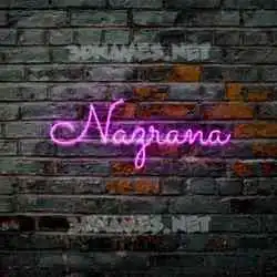 nazrana in Pink Neon style - 3D name wallpaper