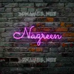 nazreen in Pink Neon style - 3D name wallpaper