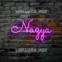 nazya in Pink Neon style - 3D name wallpaper