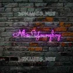 nba youngboy in Pink Neon style - 3D name wallpaper