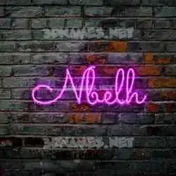 nbelh in Pink Neon style - 3D name wallpaper