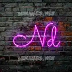 nd in Pink Neon style - 3D name wallpaper