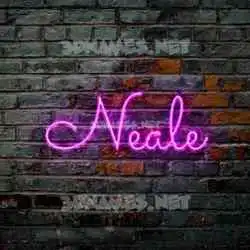 neale in Pink Neon style - 3D name wallpaper