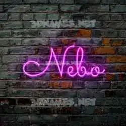 nebo in Pink Neon style - 3D name wallpaper