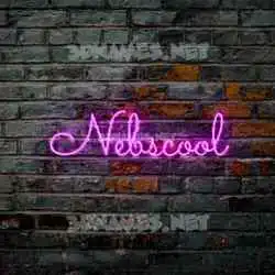 nebscool in Pink Neon style - 3D name wallpaper