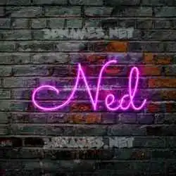 ned in Pink Neon style - 3D name wallpaper