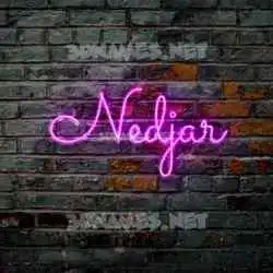 nedjar in Pink Neon style - 3D name wallpaper
