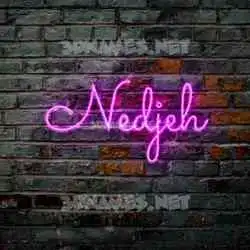 nedjeh in Pink Neon style - 3D name wallpaper