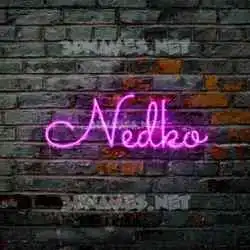nedko in Pink Neon style - 3D name wallpaper