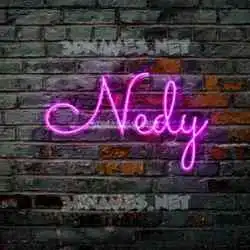 nedy in Pink Neon style - 3D name wallpaper
