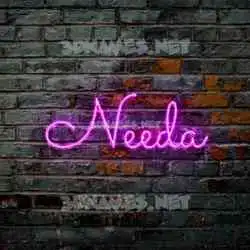 needa in Pink Neon style - 3D name wallpaper
