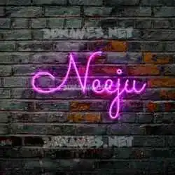 neeju in Pink Neon style - 3D name wallpaper