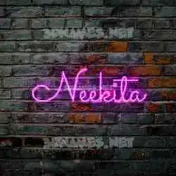 neekita in Pink Neon style - 3D name wallpaper