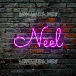neel in Pink Neon style - 3D name wallpaper