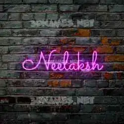neelaksh in Pink Neon style - 3D name wallpaper