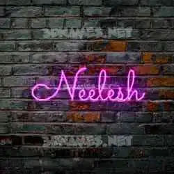 neelesh in Pink Neon style - 3D name wallpaper