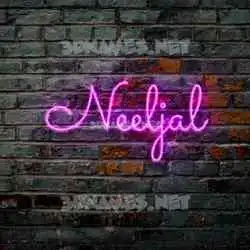 neeljal in Pink Neon style - 3D name wallpaper