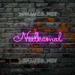 neelkamal in Pink Neon style - 3D name wallpaper