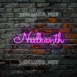 neelkanth in Pink Neon style - 3D name wallpaper