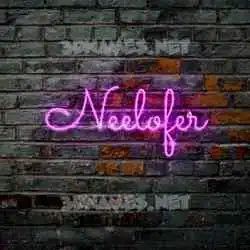 neelofer in Pink Neon style - 3D name wallpaper