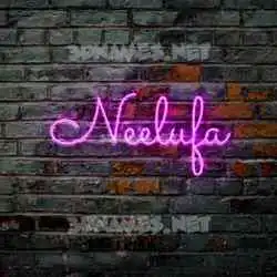 neelufa in Pink Neon style - 3D name wallpaper