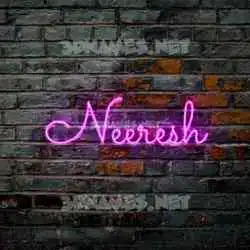 neeresh in Pink Neon style - 3D name wallpaper