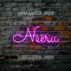 neeru in Pink Neon style - 3D name wallpaper