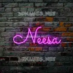 neesa in Pink Neon style - 3D name wallpaper