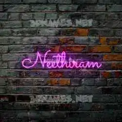 neethiram in Pink Neon style - 3D name wallpaper