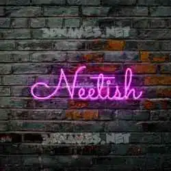 neetish in Pink Neon style - 3D name wallpaper