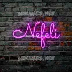 nefeli in Pink Neon style - 3D name wallpaper