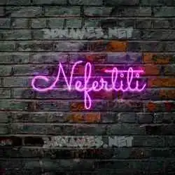 nefertiti in Pink Neon style - 3D name wallpaper