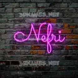 nefri in Pink Neon style - 3D name wallpaper