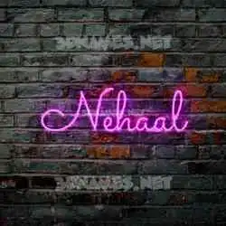 nehaal in Pink Neon style - 3D name wallpaper