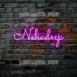 nehadeep in Pink Neon style - 3D name wallpaper