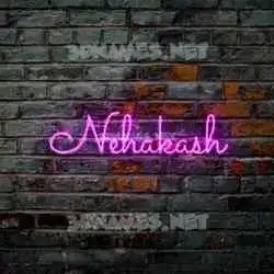 nehakash in Pink Neon style - 3D name wallpaper