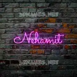 nehamit in Pink Neon style - 3D name wallpaper