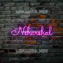 neharshal in Pink Neon style - 3D name wallpaper