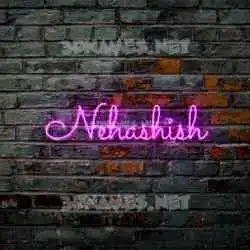 nehashish in Pink Neon style - 3D name wallpaper
