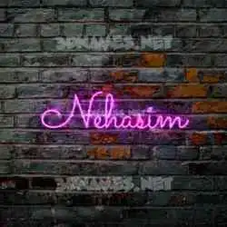 nehasim in Pink Neon style - 3D name wallpaper