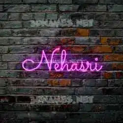 nehasri in Pink Neon style - 3D name wallpaper