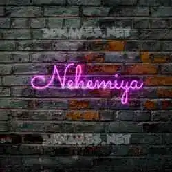 nehemiya in Pink Neon style - 3D name wallpaper