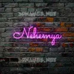 nehemya in Pink Neon style - 3D name wallpaper