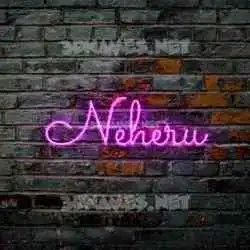 neheru in Pink Neon style - 3D name wallpaper