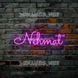 nehmat in Pink Neon style - 3D name wallpaper